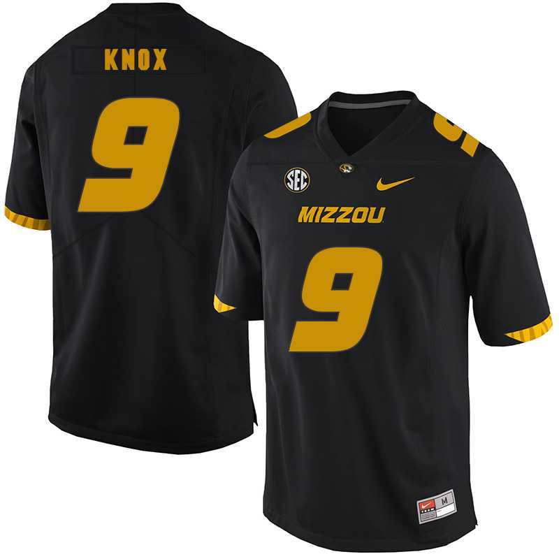 Missouri Tigers #9 Jalen Knox Black Nike College Football Jersey